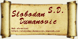 Slobodan Dumanović vizit kartica